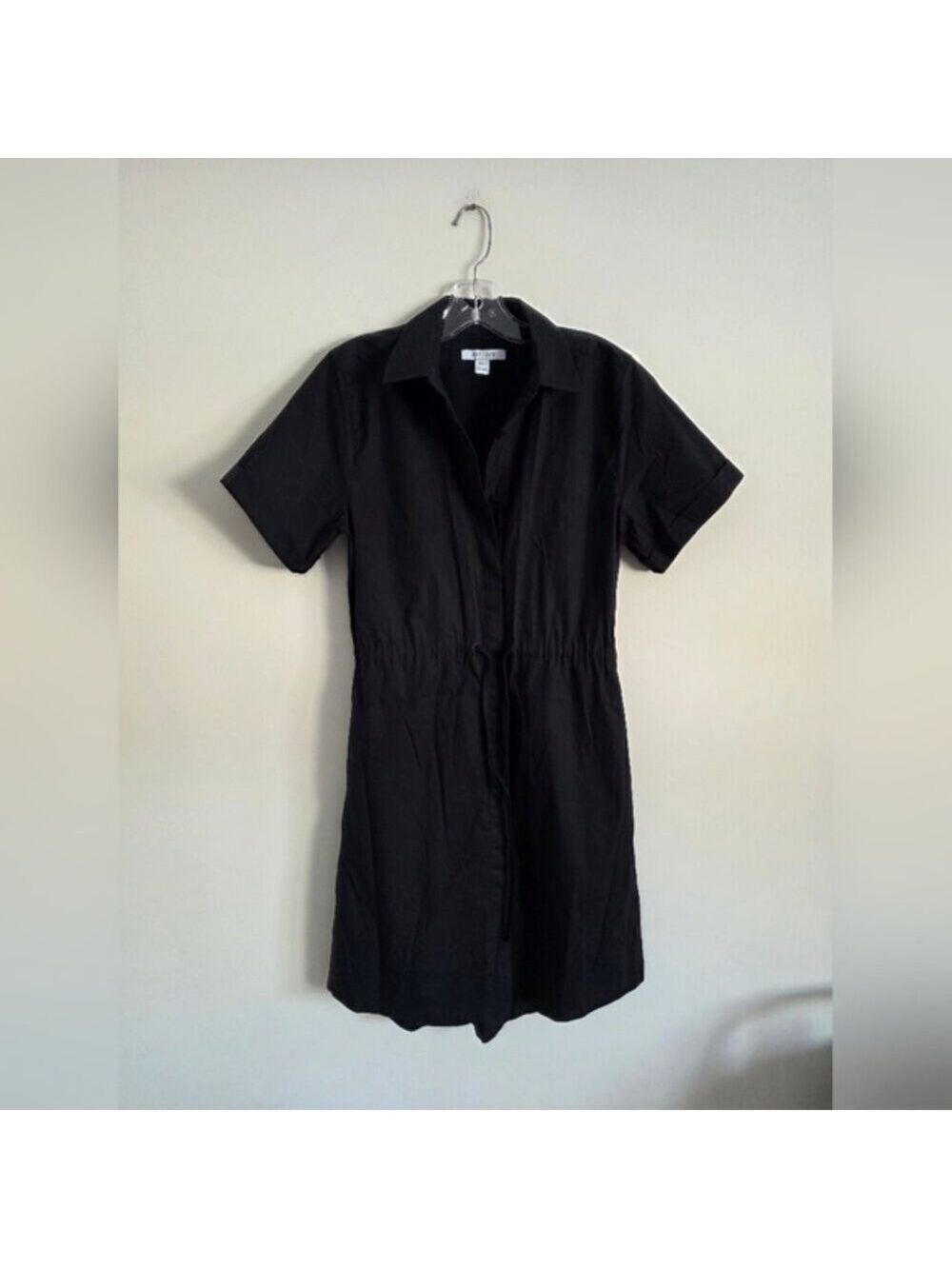 KIT + ACE | Poplin Shirt Dress Polo Black Sz XS
